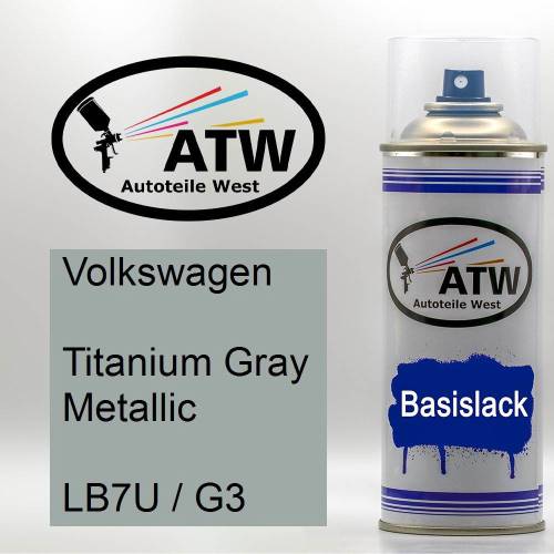 Volkswagen, Titanium Gray Metallic, LB7U / G3: 400ml Sprühdose, von ATW Autoteile West.